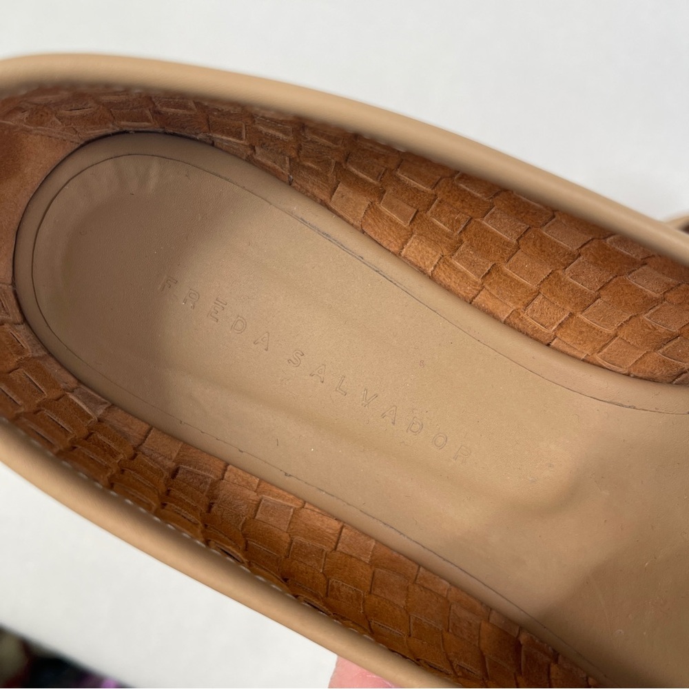 Freda Salvador Jada Square Toe Ballet Flats Woven Latte Size 9.5 - Picture 6 of 13